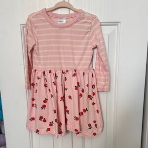 2T NWOT Hannah Anderson Pink Striped Dress with Apples